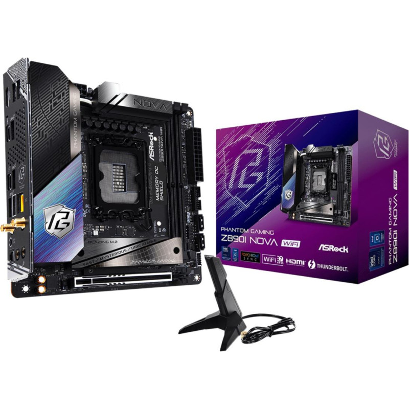 Asrock Phantom Gaming Z890I Nova WiFi Intel Z890 LGA 1851 (Socket V1) mini ITX