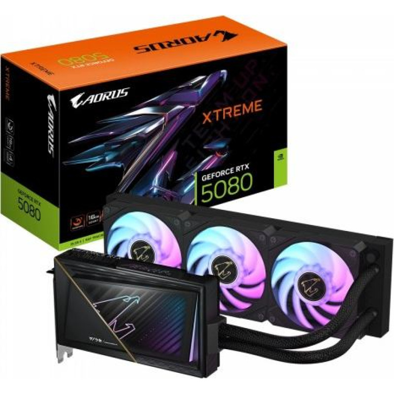 Gigabyte Graphics card GeForce RTX 5080 AORUS XTREME WATERFORCE 16G 256BIT