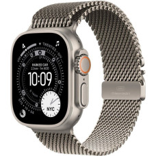 Apple Smartwatch Apple Watch Ultra 3 GPS + Cellular 49mm Natural Titanium / Titanium Milanese Loop M Szary  (MEWY4QP/A)