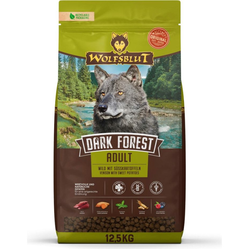 Wolfsblut Dark Forest Venison with sweet potatoes - dry dog food - 12,5kg