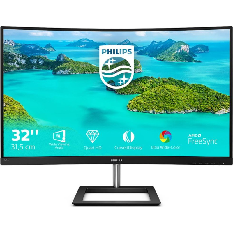 Philips E Line 325E1C/00 computer monitor 80 cm (31.5") 2560 x 1440 pixels Quad HD LCD Black