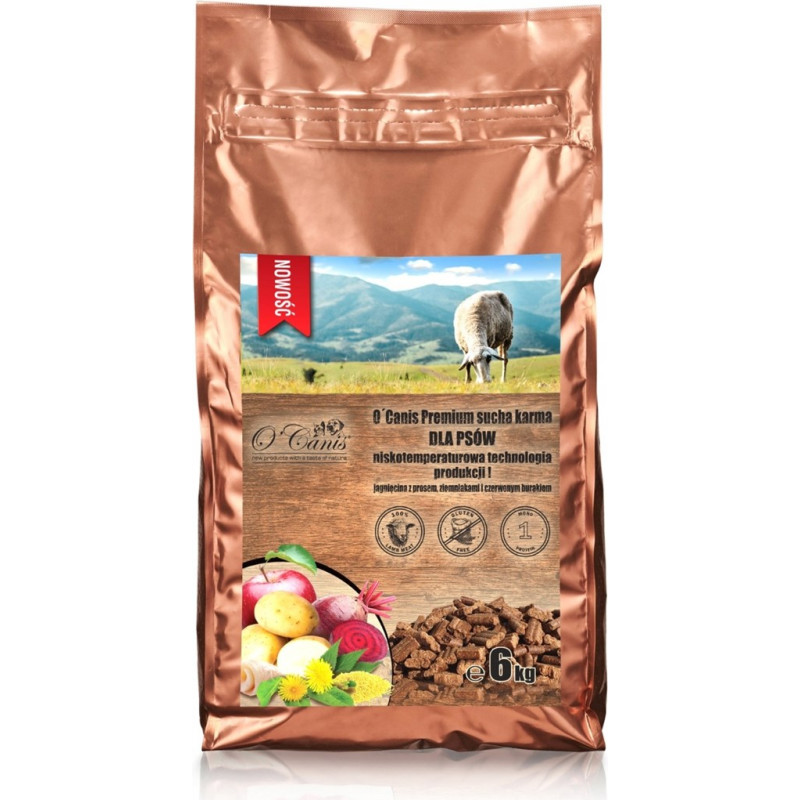 O'canis Premium Lamb with millet, potatoes, and red beetroot - dry dog food - 6kg