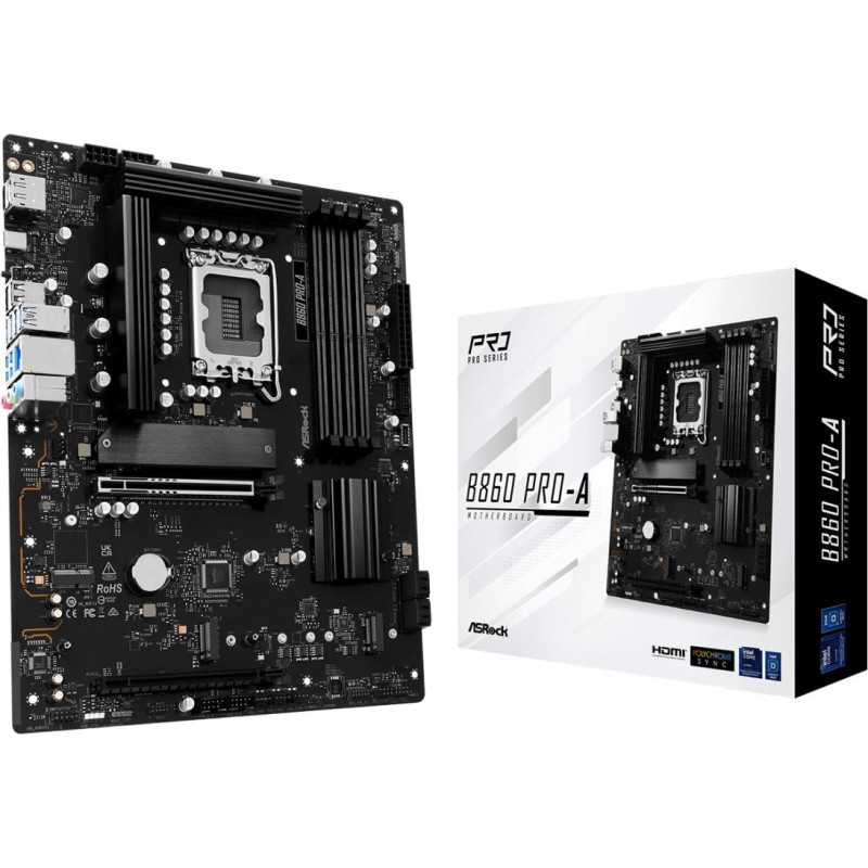 Asrock B860 Pro-A Intel B860 LGA 1851 (Socket V1) ATX