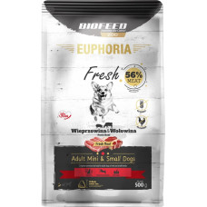 Biofeed EUPHORIA Fresh Adult Pork with beef XS/S - dry dog food - 500g