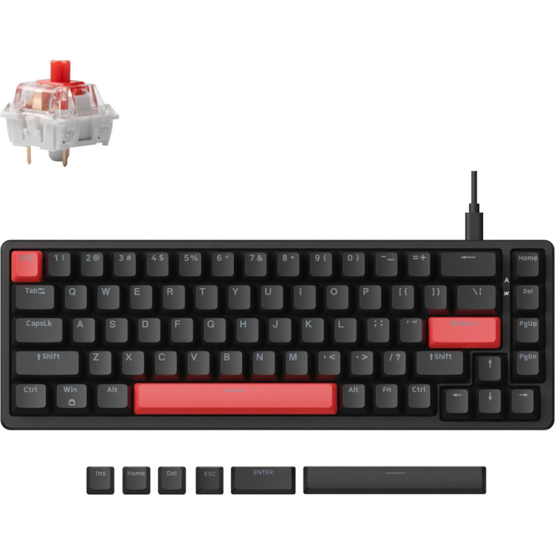 Lemokey X6, Red backlight, Keychron Red Switch, Black, US