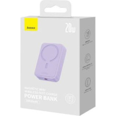 Baseus Power Bank Magnetic Mini (MagSafe Compatible), 20W, 10000 mAh, with Type-C Cable, 0.30m, Purple EU (PPCX150005)