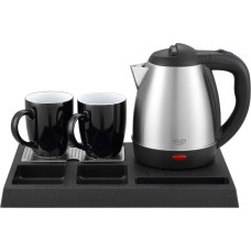 Adler AD 1354 Hotel kettle stainless steel 1.2 L + tray with cups black, steel