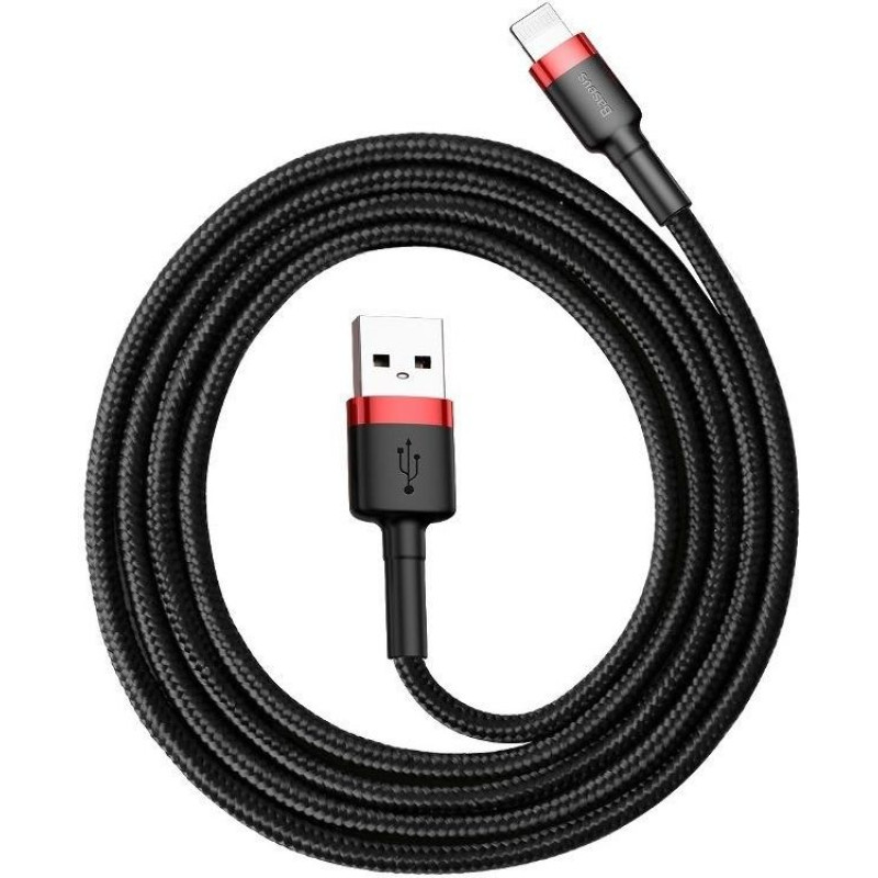 Baseus Lightning USB Cable Baseus Cafule 1.5A 2m (black & red)