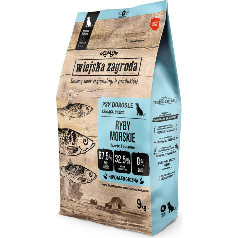 Wiejska Zagroda Sea Fish Crunchy M - Dry Food for Dogs - 9 kg