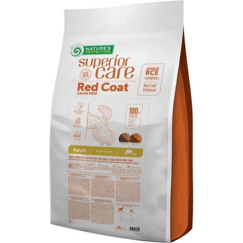 Nature's Protection Superior Care Red Coat Adult Small breed Grain free Salmon - dry dog food - 10kg
