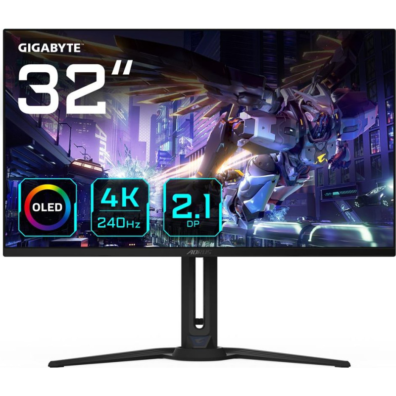 Gigabyte AORUS FO32U2P 32&rdquo; OLED Gaming Monitor - 3840 x 2160(UHD), 240Hz, 0.03ms, 250 cd/m2, KVM, FreeSync Premium Pro, DisplayHDR True Black 400, Displayport2.1