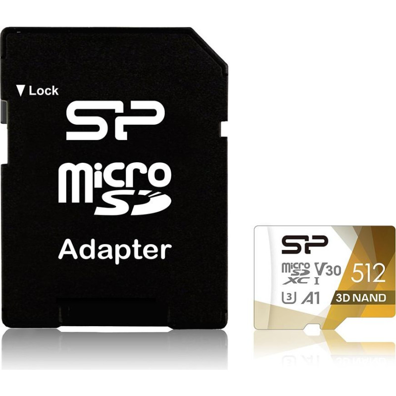 Silicon Power Superior Pro Colorful memory card 512 GB MicroSDXC Class 10 UHS-I + SD adapter (SP512GBSTXDU3V20AB)