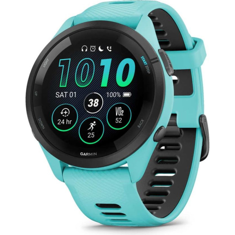 Garmin Forerunner 265 3.3 cm (1.3") AMOLED 46 mm Digital 416 x 416 pixels Touchscreen Black, Blue Wi-Fi GPS (satellite)