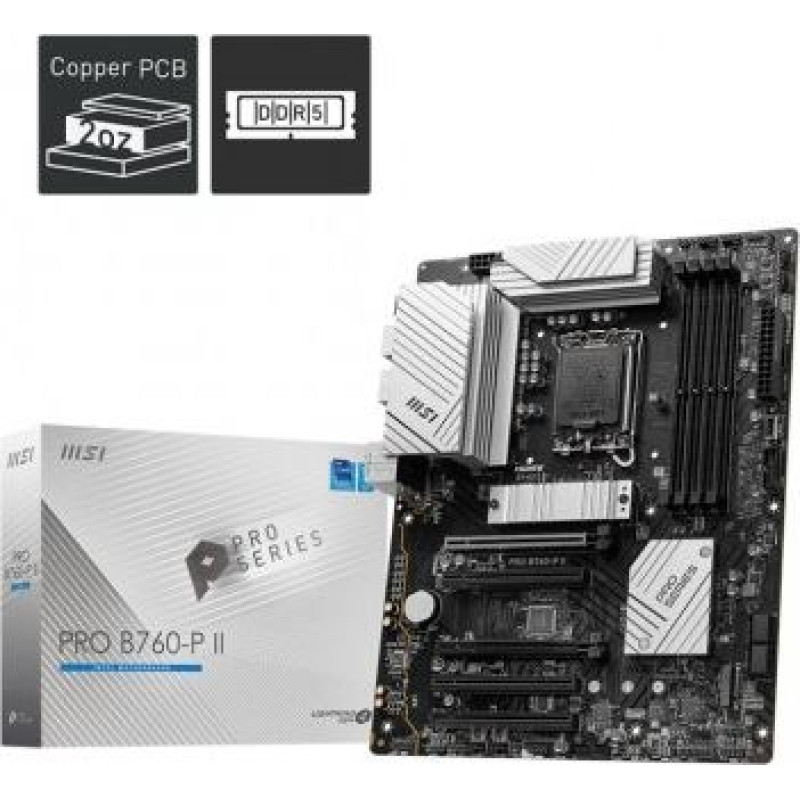 MSI Motherboard PRO B760-P II S1700 4DDR5 DP/HDMI ATX