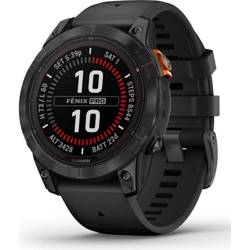 Garmin fēnix 7 Pro Solar Edition 3.3 cm (1.3") MIP 47 mm Digital 260 x 260 pixels Touchscreen Black, Grey Wi-Fi GPS (satellite)