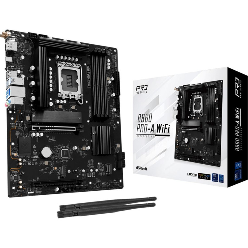 Asrock B860 Pro-A WiFi Intel B860 LGA 1851 (Socket V1) ATX