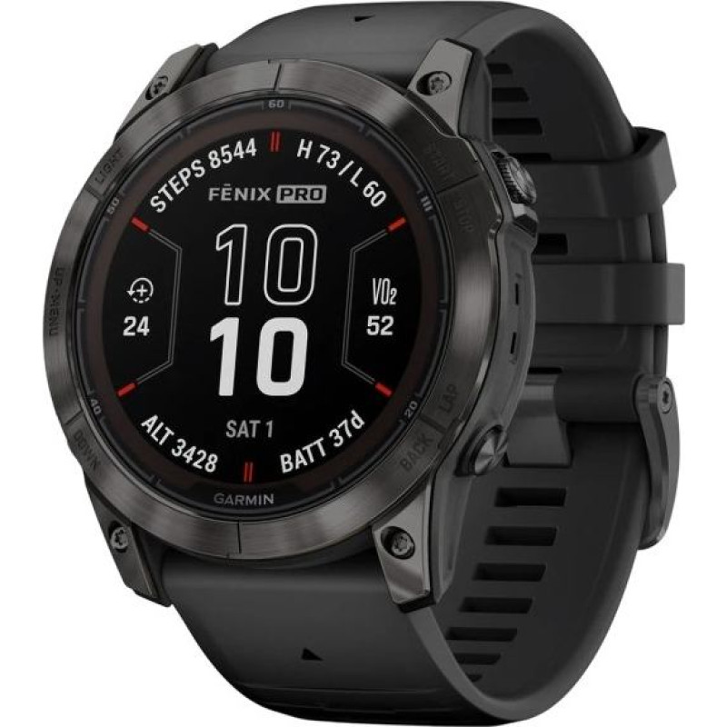 Garmin fēnix 7X Pro 3.56 cm (1.4") MIP 51 mm Digital 280 x 280 pixels Touchscreen Black Wi-Fi GPS (satellite)