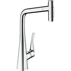Hansgrohe Кухонный смеситель с выдвижным шлангом, Metris Select M71, 72833000.