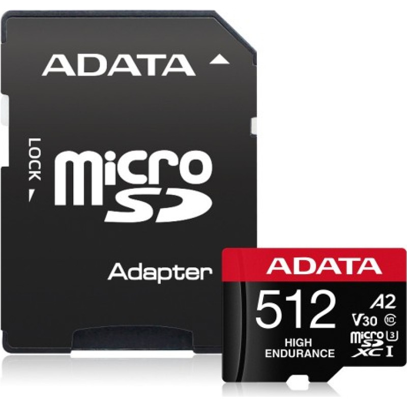 Adata mSD HighEnd 512GB UHS1 U3 V30 A2 100/85MB/s+Ad