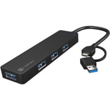 Natec USB-C 3.0 Hub 4-Port Mayfly black + adapter