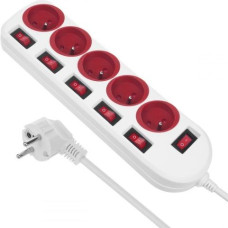 Maclean Power strip 5 socket with switches MCE204 R/