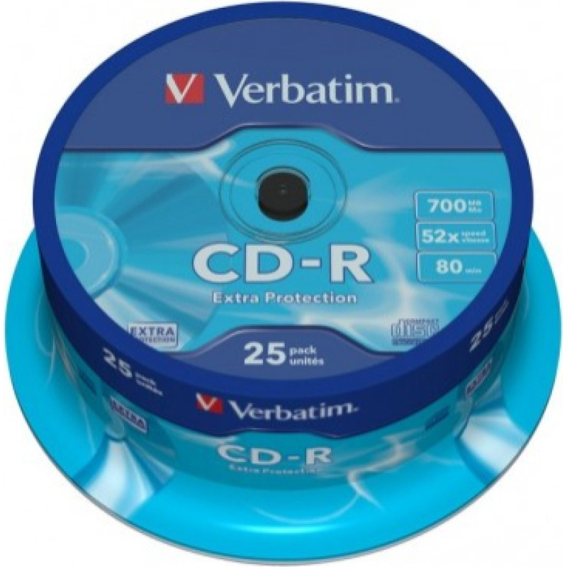 Verbatim CD-R 52x 700MB 25P CB DL Ex Prot 43432