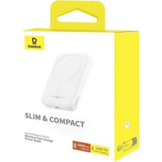 Baseus Power Bank Magnetic Mini (MagSafe Compatible), 20W, 6000 mAh, with Type-C Cable, 0.30m, White EU (P10059002223-00)