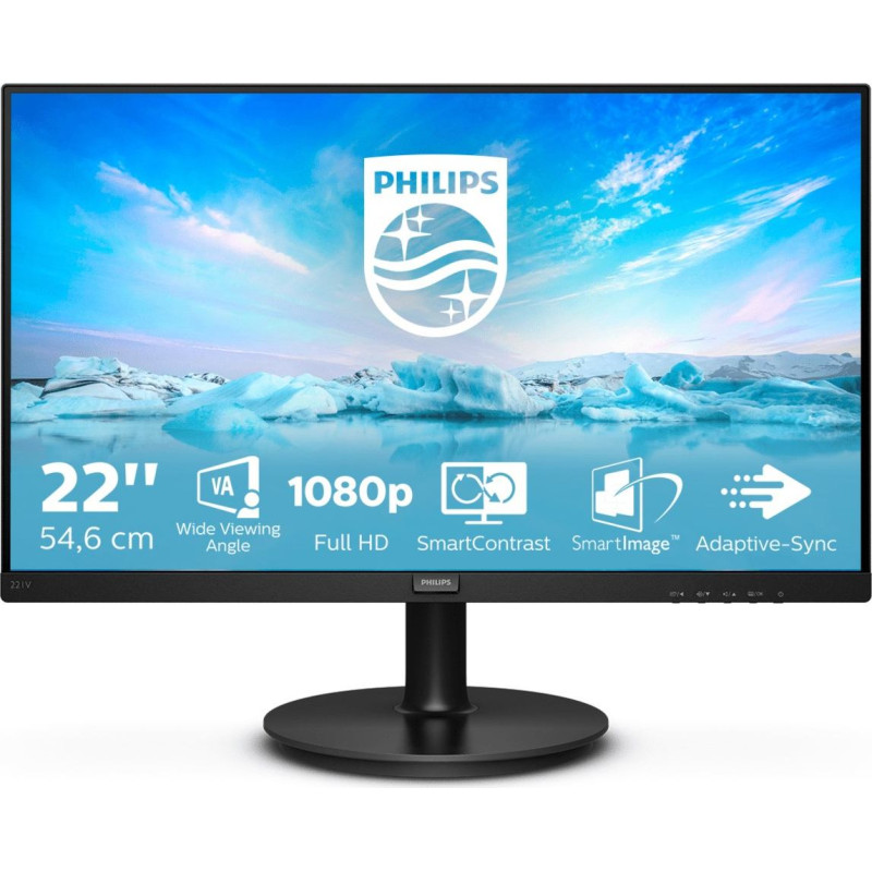 Philips V Line 221V8A/00 LED display 54.6 cm (21.5") 1920 x 1080 pixels Full HD Black