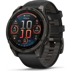 Garmin fenix 8 3.56 cm (1.4") AMOLED 47 mm Digital 454 x 454 pixels Touchscreen Black Wi-Fi GPS (satellite)