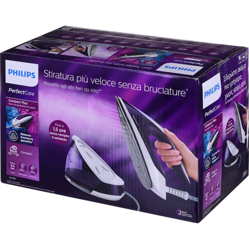 Philips GC7933/30 steam ironing station 0.0015 L SteamGlide Plus soleplate Violet
