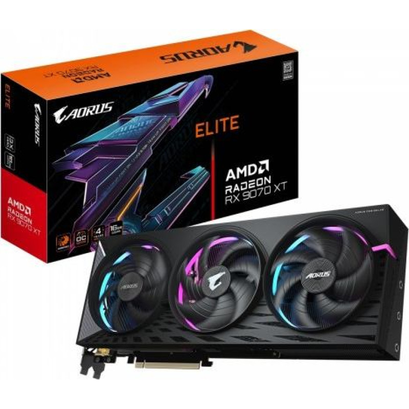 Gigabyte Graphics card Radeon RX 9070 XT AORUS ELITE 16GB GDDR6 256bit DP/HDMI