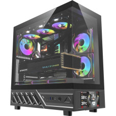 Darkflash DS950V computer case with display (black) + 6 fans