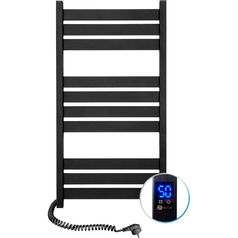 Navin Электрический полотенцесушитель Largo 500*1000, сенсор, левая сторона, чёрный, 12-244153-5010.