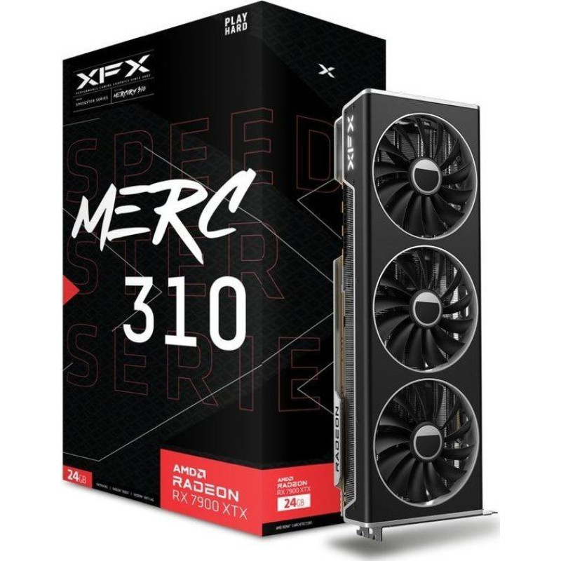 XFX Karta graficzna XFX Radeon RX 7900 XTX Speedster MERC 310 Black Edition 24GB GDDR6 (RX-79XMERCB9)