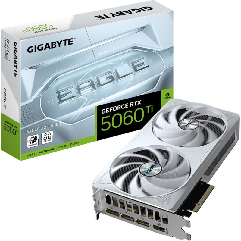 Gigabyte Karta graficzna Gigabyte GeForce RTX 5060 Ti Eagle OC ICE 16GB GDDR7 DLSS4 (GV-N506TEAGLEOC ICE-16GD)