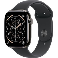 Apple Smartwatch Apple Watch 11 GPS + Cellular 46mm Slate Titanium Sport Band S/M Czarny  (MFD14MP/A)