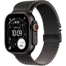 Apple Smartwatch Apple Watch Ultra 3 GPS + Cellular 49mm Black Titanium / Titanium Milanese Loop L Czarny  (MF1T4QP/A)