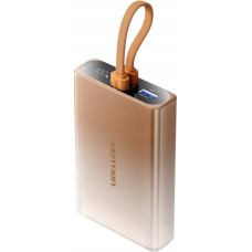 Vention 10000mAh power bank with LED display, USB-C + Lightning + USB-A, 22.5W (copper)