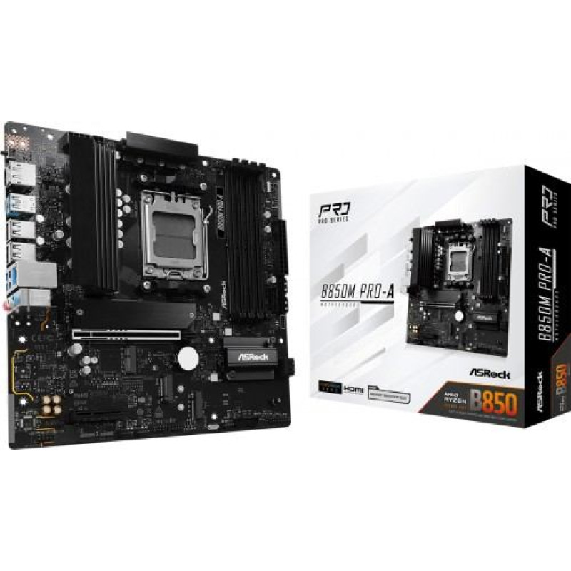 Asrock Motherboard B850M PRO-A AM5 4DDR5 HDMI/DP mATX