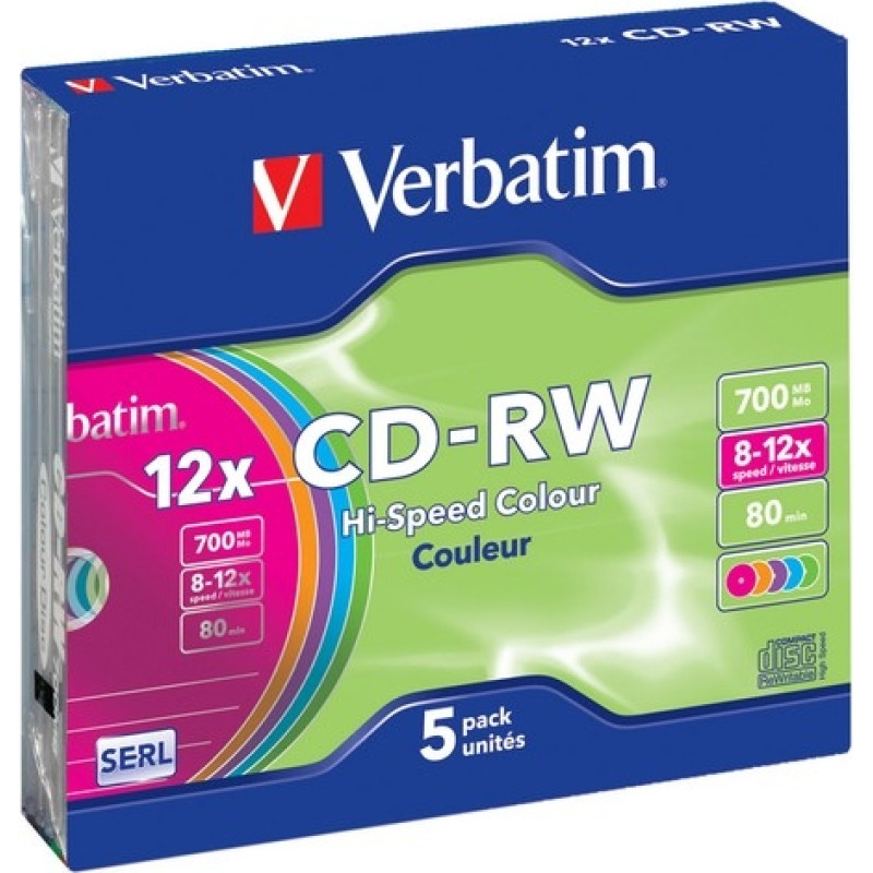 Verbatim CD-RW 8-12x 700MB 5P SL 43167