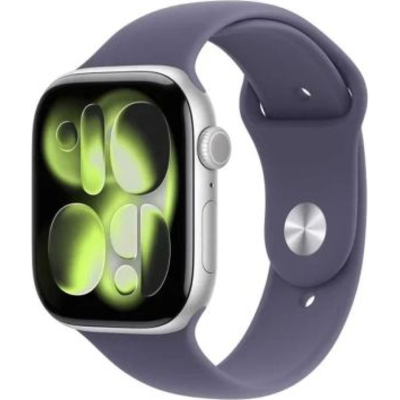 Apple Watch Series 11 (2025) GPS 46mm Silver Alu Case, Purple Fog Sport Band M/L EU MEVA4 - ONLY BOX DAMAGE