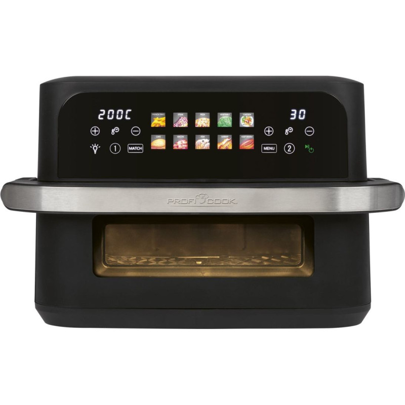Proficook PC-FR 1313 H Double 10 L Stand-alone 2400 W Hot air fryer Black, Stainless steel