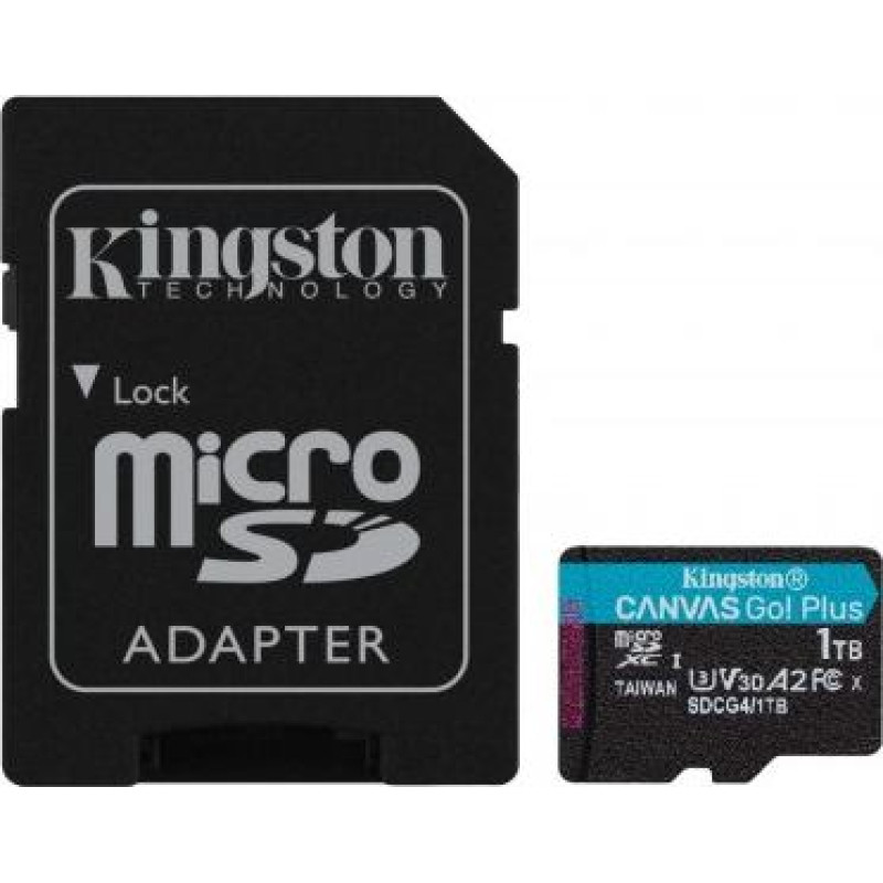 Kingston microSD 1TB CanvasGo! Plus 200MB/s A2 U3 V30 + adapter