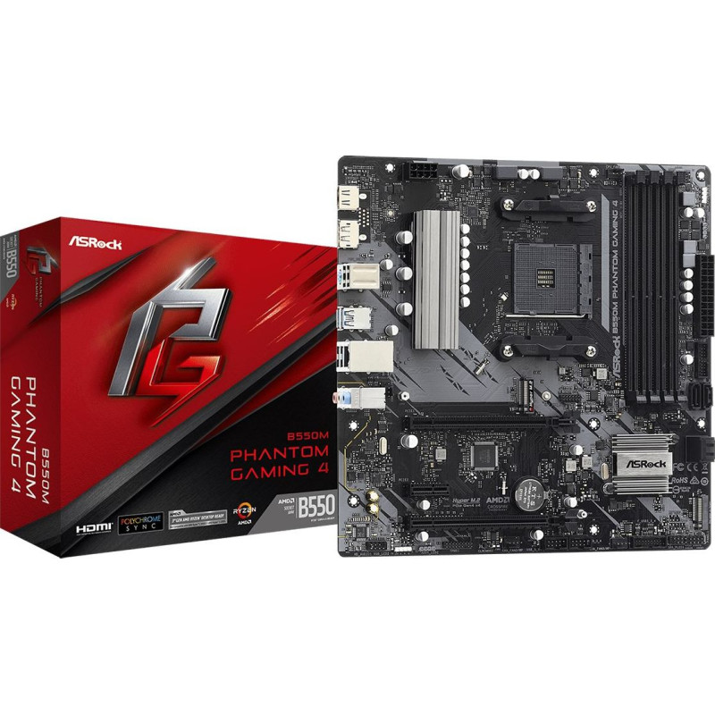 Asrock B550M Phantom Gaming 4 Socket AM4 micro ATX AMD  B550