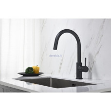 Bluewater Кухонный смеситель с выдвижным шлангом Blue Water Plaza, матовый черный.