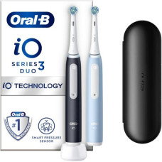 Oral-B Электрическая зубная щетка iO3, цвет: матовый черный/ледяной синий, комплект из двух штук.