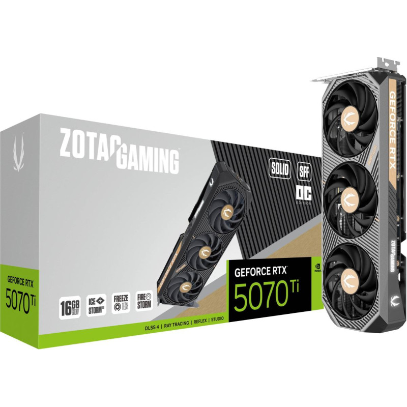 Zotac Karta graficzna Zotac Gaming GeForce RTX 5070 Ti Solid SFF OC 16GB GDDR7 DLSS4 (ZT-B50710J3-10P)