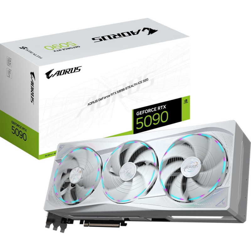 Gigabyte Karta graficzna Gigabyte AORUS GeForce RTX 5090 Stealth ICE 32GB GDDR7 DLSS4 (GV-N5090AORUSST ICE-32GD)