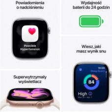 Apple Smartwatch Apple Watch Series 11 GPS+Cellular, koperta 46 mm z aluminium w kolorze r&oacute;żowego złota, pasek sportowy w kolorze łagodnego r&oacute;żu - rozmiar M/L