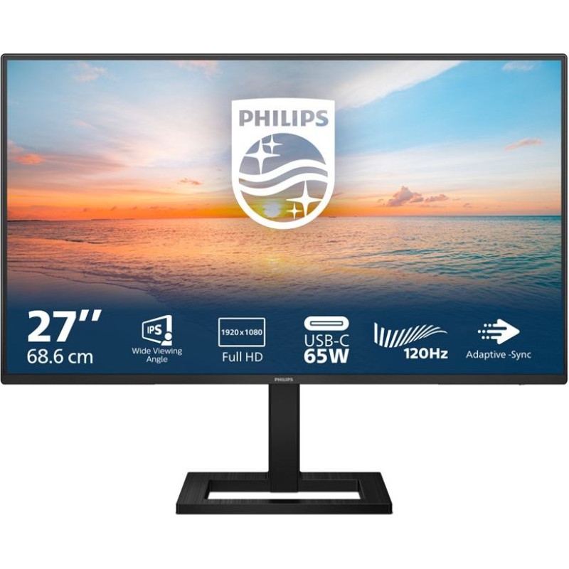 Светодиодный дисплей Philips серии 1000 27E1N1300AE/00 с диагональю 68,6 см (27 дюймов) и разрешением 1920 x 1080 пикселей, Full HD, черный